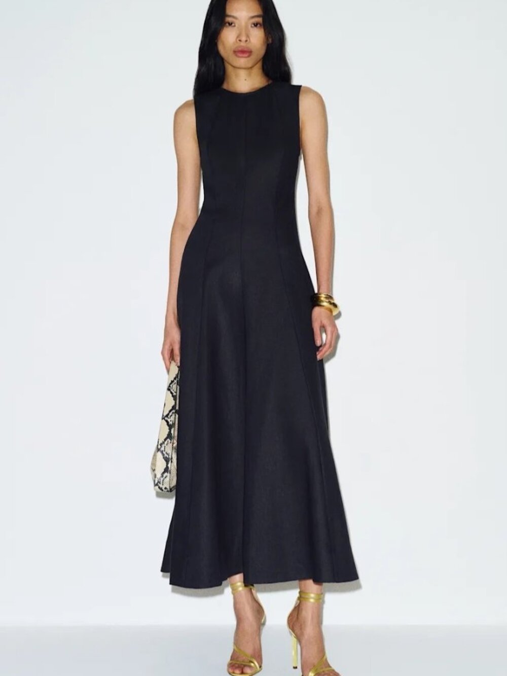 NEW Reformation Cecilia Linen Sleeveless Maxi Dress Black | US 0 UK 4
